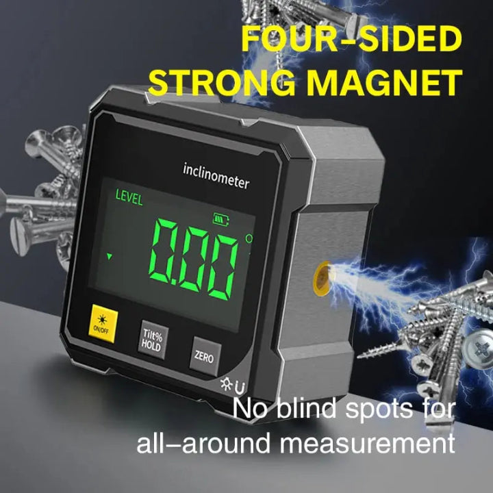 AnglePro™ | Magnetic digital angle gauge with laser — Strong hold on metal surfaces