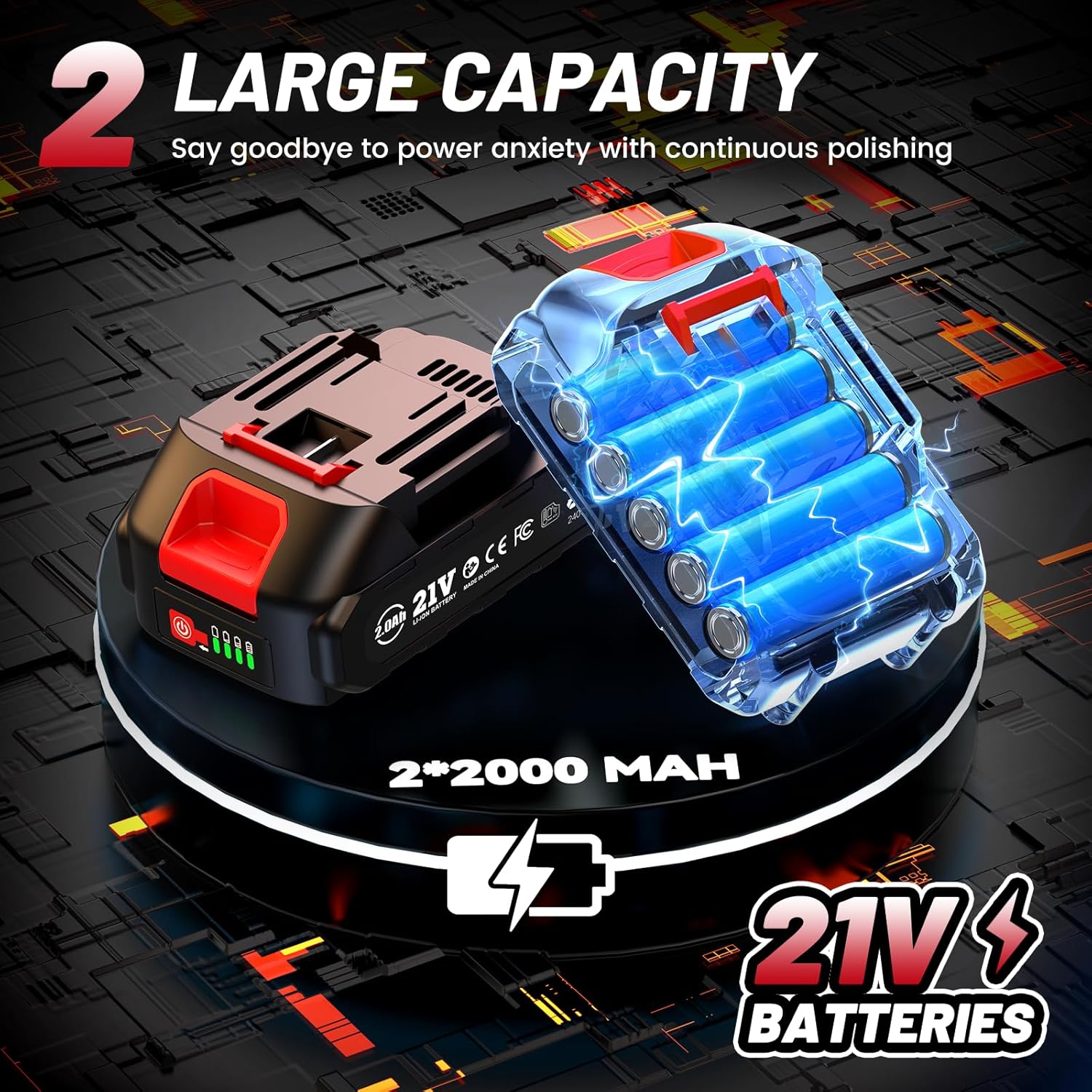 50% DISCOUNT | TurboShine™ | Cordless Dual-Action Polisher – Professional Car Polishing Machine for Scratches, Swirls & High Gloss | Cordless Polisher for Cars, Furniture & Leather