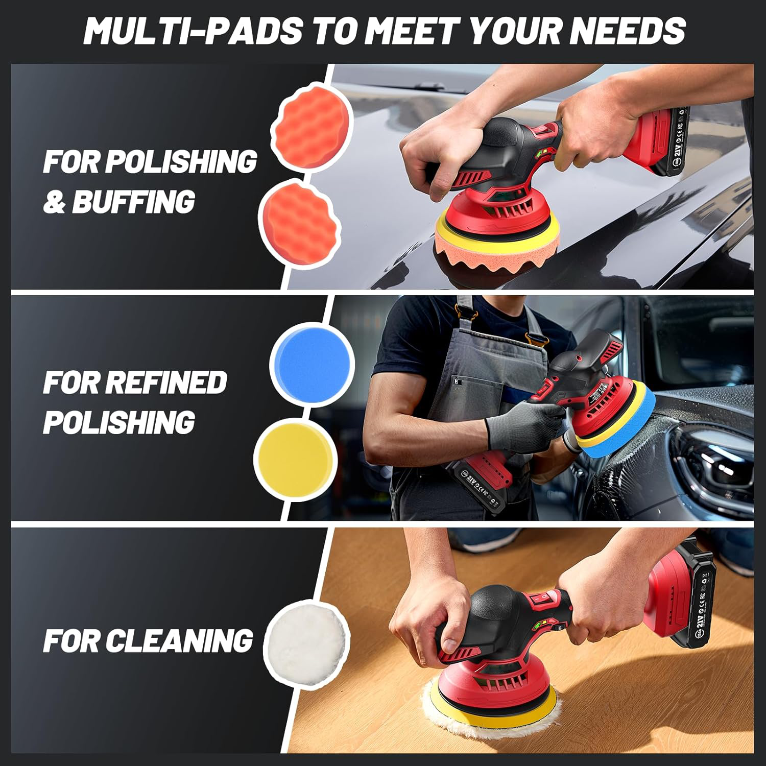 50% DISCOUNT | TurboShine™ | Cordless Dual-Action Polisher – Professional Car Polishing Machine for Scratches, Swirls & High Gloss | Cordless Polisher for Cars, Furniture & Leather