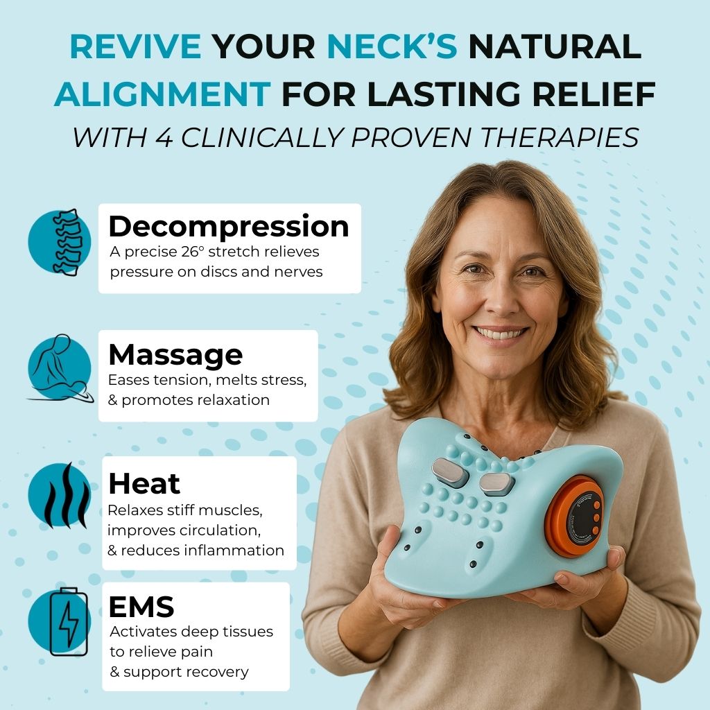 50% OFF | NeckRevive™ | Electric EMS neck massager with heat function | Effectively relieves tension and neck pain