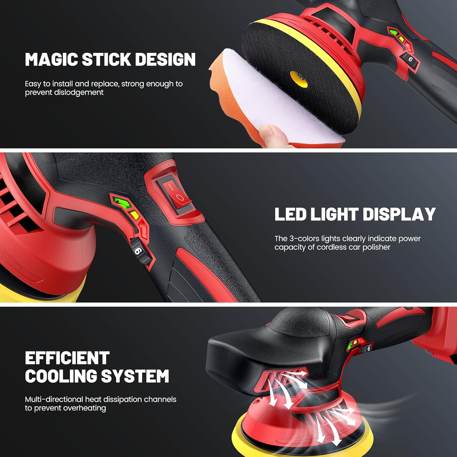 50% DISCOUNT | TurboShine™ | Cordless Dual-Action Polisher – Professional Car Polishing Machine for Scratches, Swirls & High Gloss | Cordless Polisher for Cars, Furniture & Leather