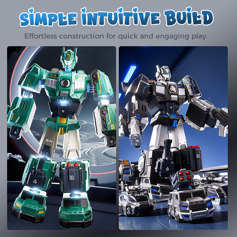 50% OFF | 9-in-1 MorphoMax™ | 9-in-1 transforming toy for children – vehicles, robots & creative building