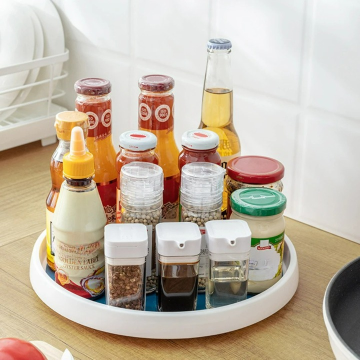 Turna™ | Round kitchen turntable organizer with 2 tiers