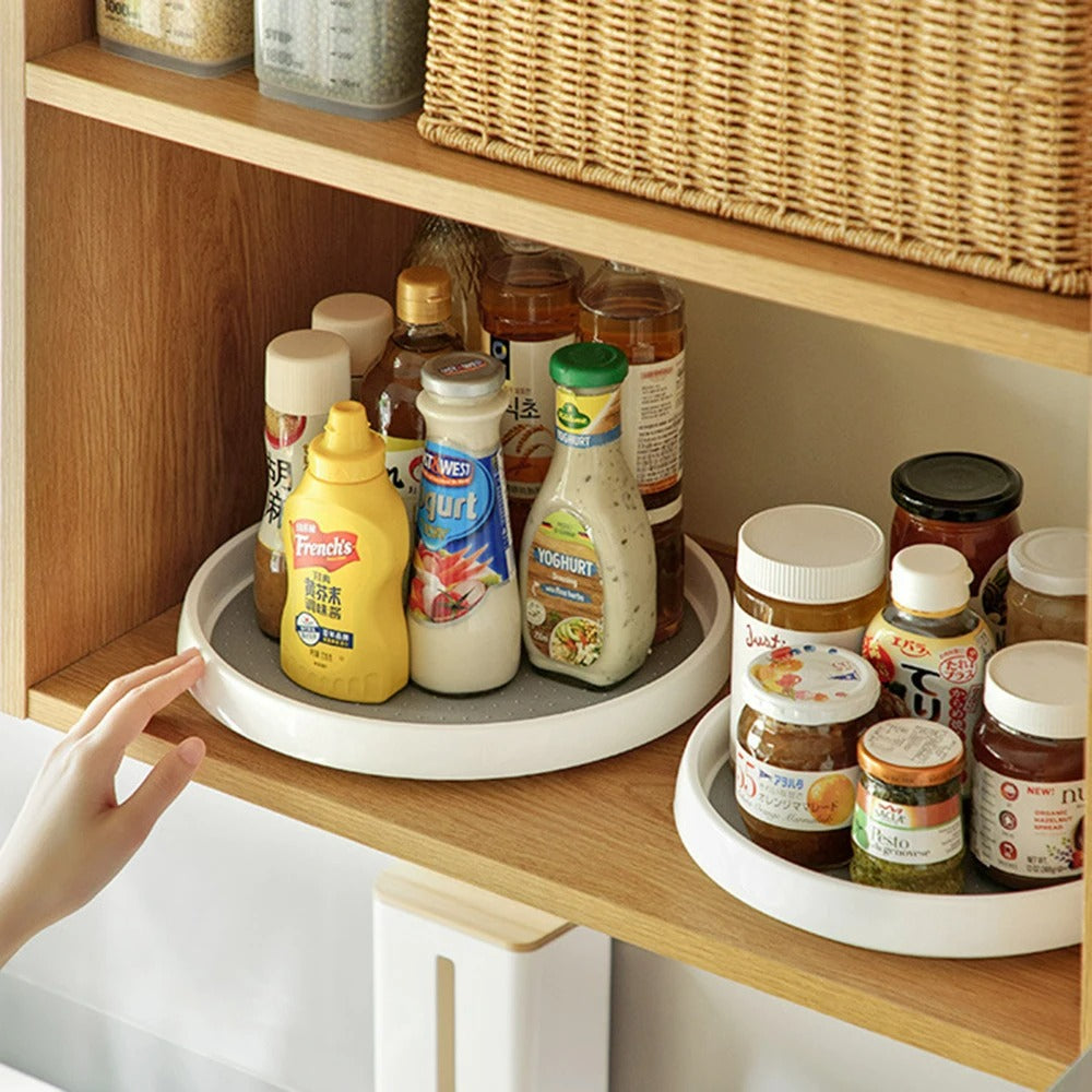 Turna™ | Round kitchen turntable organizer with 2 tiers
