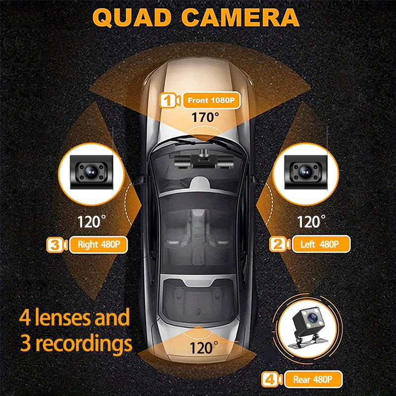 DriveGuard 360™ | 4-channel dashcam with 1080P & night vision