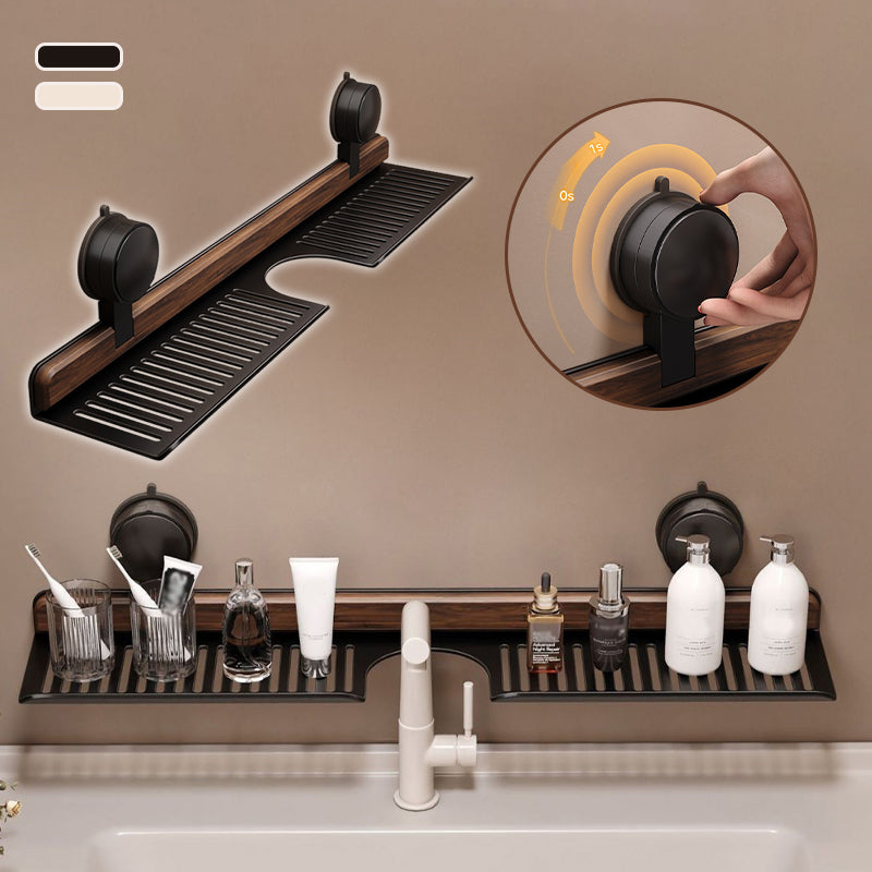 WallNutGrip™ | Walnut shower shelf with suction cup