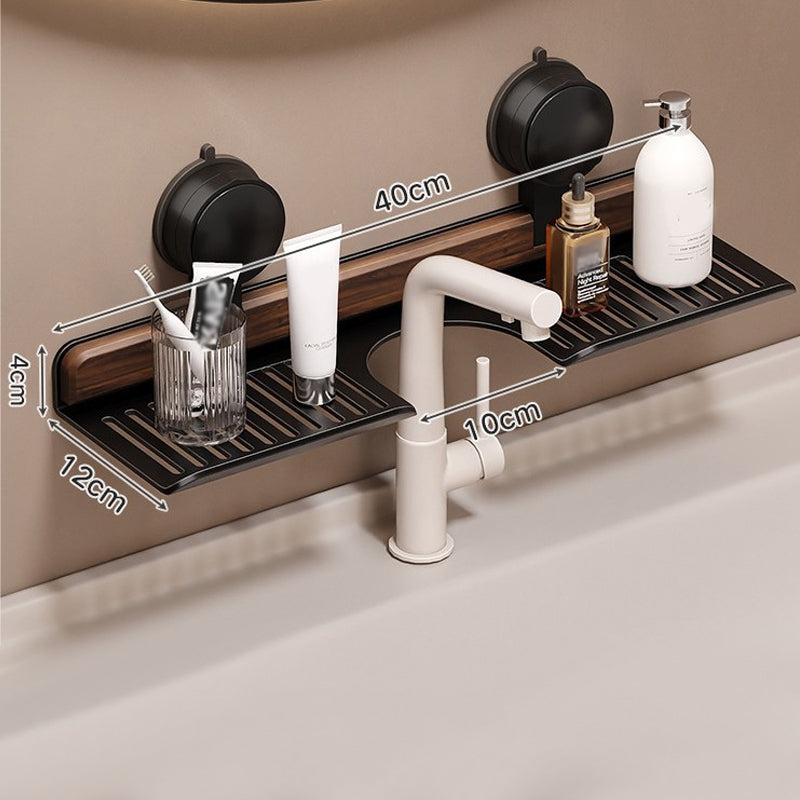 WallNutGrip™ | Walnut shower shelf with suction cup